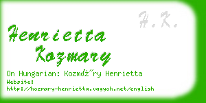 henrietta kozmary business card